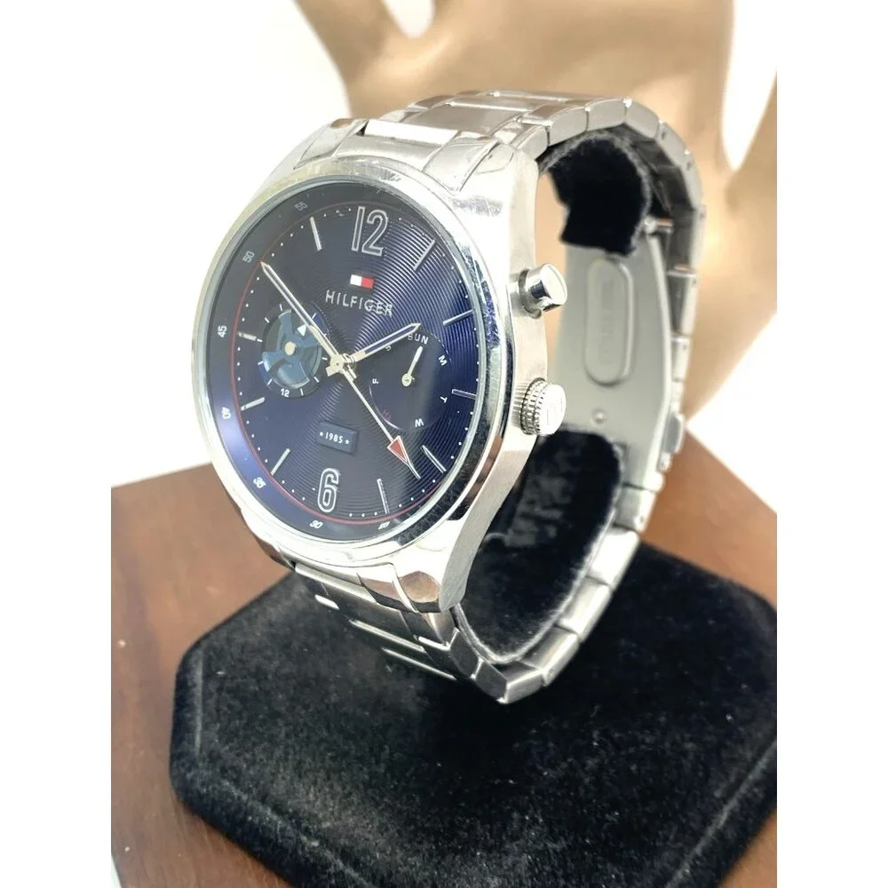 Tommy Hilfiger Men's Watch 1791551 Quartz Blue Dial Silver Stainless Steel 44mm